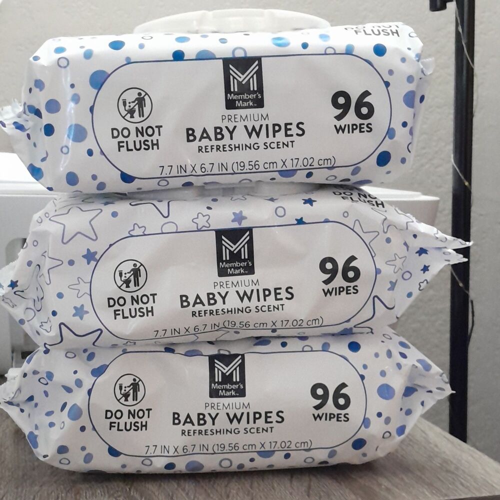 Member's Mark Premium Baby Wipes, Refreshing Scent, 3 Pck x 96 Ct